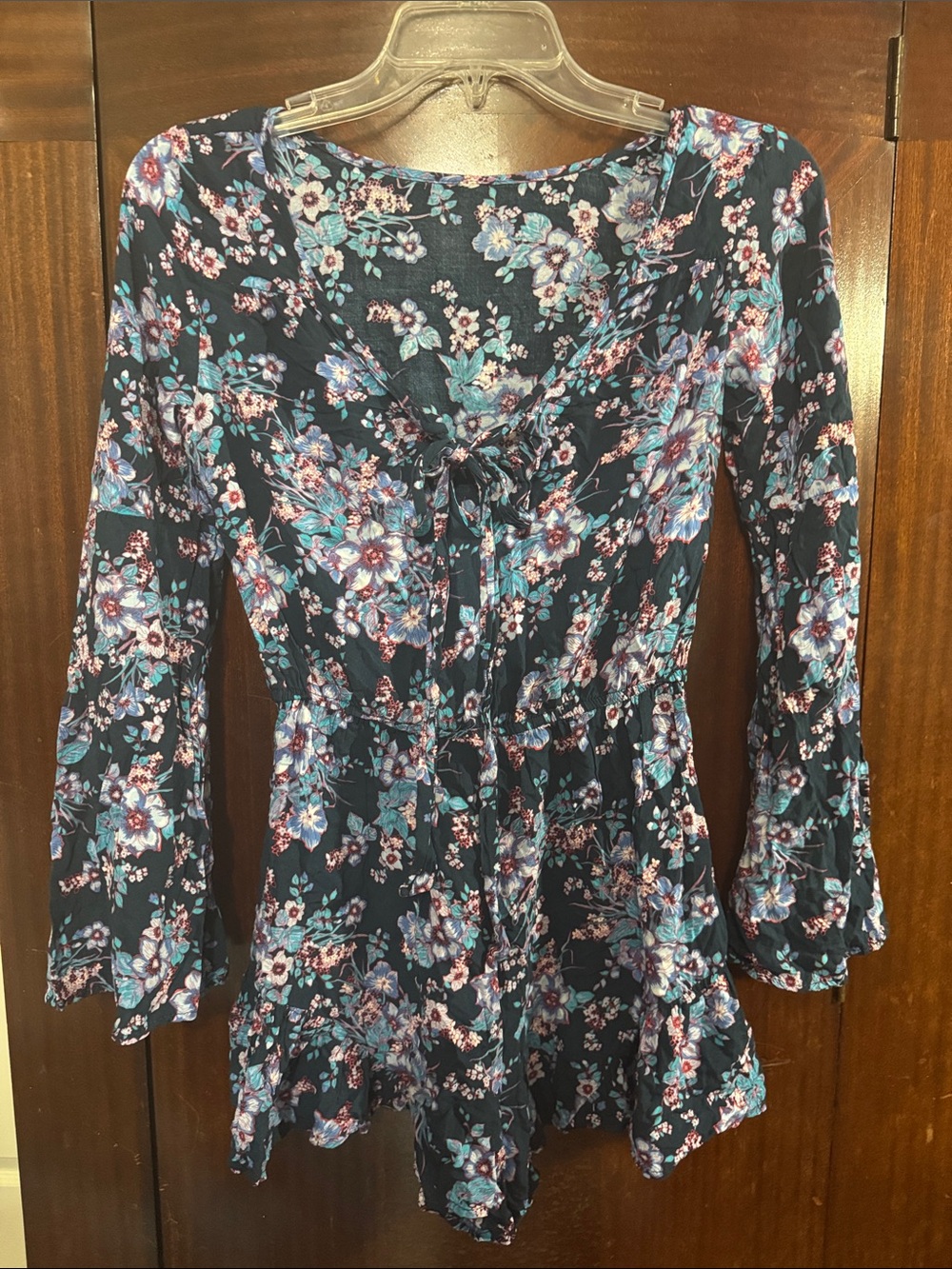 Long Sleeve Floral Romper
